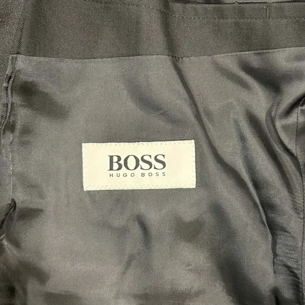Vintage Hugo Boss Black Double Breasted Super 100 Virgin Wool Blazer 40R